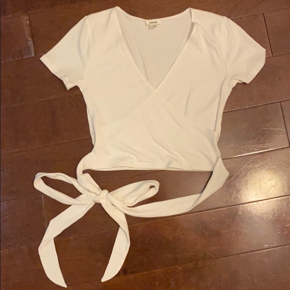 Garage white tie shirt